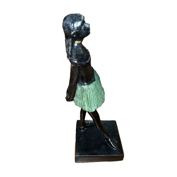 Vintage Bronze Ballerina Statue After Edgar Degas Little Dancer 10” Mid Century - Picture 5 of 14